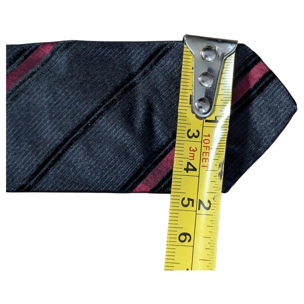 Regal Ribbon Tie Black Red Diagonal Stripe Necktie Skinny Formal 50s 60s 51 1.75 - Picture 7 of 7
